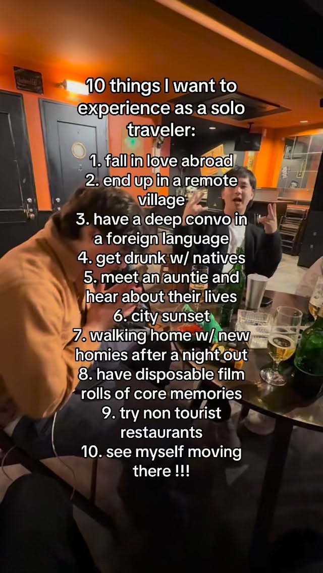 10 things to experience as a solo traveler
