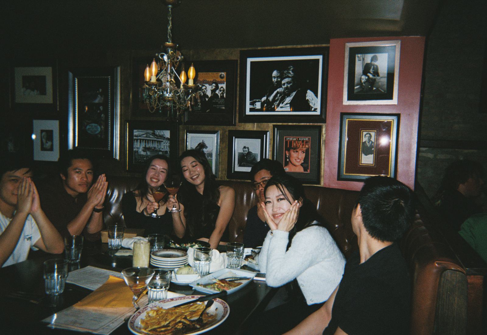 a table of members in the jazz photo room — experience 9